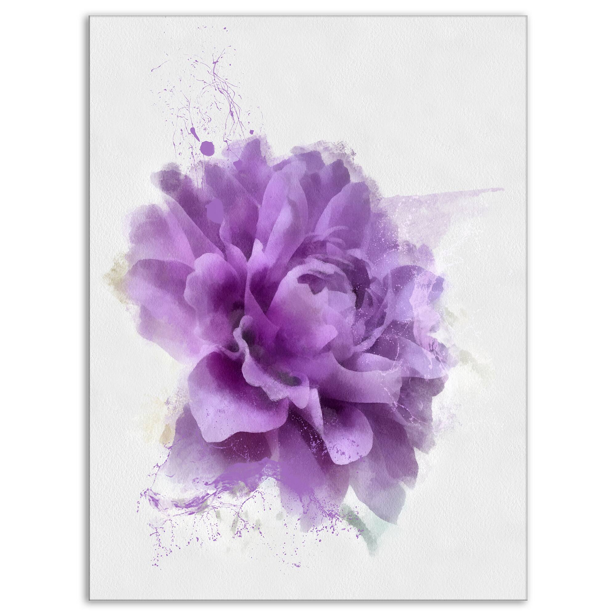 Designart - Purple Rose Watercolor